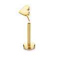 Jewelry wholesale Wholesale G23 Titanium 16G Push in Heart Flat Back Lip Rings