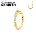 Jewelry wholesale Wholesale G23Titanium 16G Clicker Hoop CZ Double Cross with Gems-Ear/Nose Ring