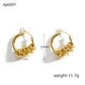 Wholesale Round Ring Minimalist 304 Stainless Steel Hoop Earrings-18K Gold Plated, Waterproof