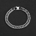 Wholesale 304 Stainless Steel Hip Hop Denim-Buckle Six-Sided Polished Luxury Link Chain Bracelet 7in-9in,Waterproof