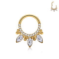 Jewelry wholesale Wholesale G23 Titanium 16G Clicker Hoop CZ  Feather Wings-Ear/Nose Ring