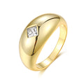 Jewelry wholesale Wholesale Moissanite D/VVS1 Princess Cut Dome Ring – 925 Sterling Silver with 18K Yellow Gold Vermeil, GRA Certified