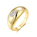 Jewelry wholesale Wholesale Moissanite D/VVS1 Oval Cut Dome Ring – 925 Sterling Silver with 18K Yellow Gold Vermeil, GRA Certified