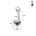 Jewelry wholesale Wholesale G23 Titanium 14G Internally Thread Heart (Smooth)-Belly Button Rings