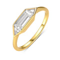 Jewelry wholesale Geometric Moissanite Ring – 1.0CT Baguette Cut, 18K Gold on S925 Silver