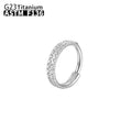 Jewelry wholesale Wholesale G23Titanium 16G Clicker Hoop CZ Fully Paved Single-Ear/Nose Ring