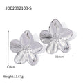 Wholesale Pearl Flower Minimalist High-End 304 Stainless Steel Stud Earrings & Adjustable Open Ring Set, Waterproof