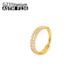 Jewelry wholesale Wholesale G23Titanium 16G Clicker Hoop CZ Fully Paved Single-Ear/Nose Ring
