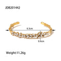 Wholesale Cubic Zirconia Minimalist High-End 304 Stainless Steel Adjustable Open Bracelet – Waterproof