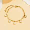 Wholesale Roman Numeral Colorful Trendy 304 Stainless Steel Bracelet-18K Gold Planted, Waterproof