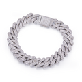 Jewelry wholesale 6 – 14 mm D/VVS1 Round-Cut Moissanite Cuban Link Bracelet – 18 K White-Gold Vermeil 925 Silver, 7 – 9 in, Micro-Pavé Hand-Set