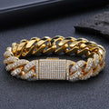Jewelry wholesale Wholesale 15mm 18mm Hip Hop Iced Out Cuban Bracelet , Chain 7in,8in,9in