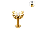 Jewelry wholesale Wholesale G23 Titanium 16G Internally Thread CZ Bow-Flat Back Stud Helix and Tragus