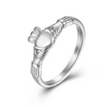 Jewelry wholesale Wholesale Celtic Claddagh Heart Crown 304 Stainless Steel Band Ring – 18K Gold Plated, Waterproof