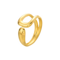Jewelry wholesale Wholesale Irregular Hollow Out Minimalist 304 Stainless Steel Open Adjustable Ring, Waterproof