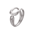 Jewelry wholesale Wholesale Irregular Hollow Out Minimalist 304 Stainless Steel Open Adjustable Ring, Waterproof