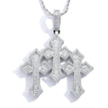 Jewelry wholesale Wholesale Cubic Zirconia Classic Cross Pendant Necklace, Chain 24in