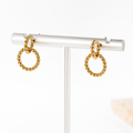 Jewelry wholesale Wholesale Double Twist Rope Circle Vintage 304 Stainless Steel Drop Earrings, Waterproof