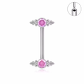 Jewelry wholesale Wholesale G23 Titanium 14G Push-in CZ Straight Barbell Nipple Piercing