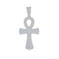 Jewelry wholesale D/VVS1 Pavé Moissanite Ankh Pendant / Necklace — Egyptian Cross, Full Micro-Pavé, 18 K Yellow or White-Gold Vermeil (2.5 µm) on 925 Silver, Chain Optional