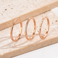 Jewelry wholesale Wholesale Stackable Cubic Zirconia Elegant 304 Stainless Steel Ring – 18K Gold Plated & 18K Rose Gold, Waterproof