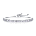 Jewelry wholesale Wholesale Moissanite D/VVS1 Round-Cut Stones Tennis Bolo Bracelet-18 K White-Gold Vermeil on 925 Silver, Adjustable 14-22 cm, CRA Certified