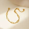 Jewelry wholesale Wholesale Paperclip Chain Minimalist 304 Stainless Steel Bracelet – 14K Gold Plated,  6.7in + 2.0in, Waterproof