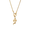 Jewelry wholesale Wholesale Snake Pendant Trendy 304 Stainless Steel Necklace – 14K Gold Plated, Chain 15.75in, Waterproof