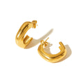 Jewelry wholesale Wholesale Classic C Minimalist 304 Stainless Steel Hoop Earrings-18K Gold Plated, Waterproof