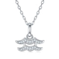 Jewelry wholesale Wholesale Moissanite 0.09 CT D/VVS1 Aquarius Necklace — Zodiac Symbol Pendant, 18 K White-Gold Vermeil (2.5 µm) on S925 Silver, 45 cm Chain Included, GRA Certified