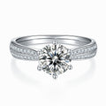 Jewelry wholesale Wholesale Moissanite 3CT D/VVS1 Round Cut Six-Prong Pavé Shoulder Engagement Ring – 18K White Gold Vermeil on 925 Silver, GRA Certified