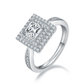 Jewelry wholesale Wholesale Moissanite D/VVS1 Asscher Cut Four-Prong Vintage Pavé Engagement Ring – 18K White Gold Vermeil on 925 Silver, GRA Certified