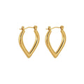 Jewelry wholesale Wholesale Heart Minimalist 304 Stainless Steel Hoop Earrings-18K Gold Plated, Waterproof