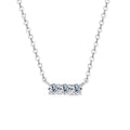 Jewelry wholesale 0.30 CTW · D/VVS1 Round Moissanite Three-Stone Bar Necklace — Shared-Prong Row, 18 K Yellow or White-Gold Vermeil on 925 Silver, 40 + 5 cm