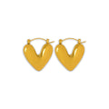 Jewelry wholesale Wholesale Puffy Heart Hoop Earrings 18K Gold Plated Stainless Steel