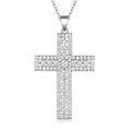 Jewelry wholesale 0.38 CTW · D/VVS1 Pavé Moissanite Cross Necklace — Micro-Pavé, 18 K White-Gold Vermeil (2.5 µm) on 925 Silver, 40 + 5 cm Chain