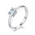 Jewelry wholesale Wholesale Moissanite D/VVS1 Asscher Cut Bezel-Set Solitaire Engagement Ring – 18K White Gold Vermeil on 925 Silver, GRA Certified