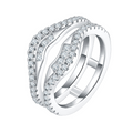 Jewelry wholesale D/VVS1 Moissanite Petite Ring — Round-Cut Accent Stone, 18 K White-Gold Vermeil on Solid 925 Silver