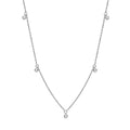 Jewelry wholesale D/VVS1 Round Moissanite Bubble-Drop Station Necklace — 2.5 mm Floating Bezels, 18 K White-Gold Vermeil on 925 Silver, 40 + 5 cm