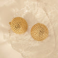 Wholesale Geometric Round Trendy 304 Stainless Steel Stud Earrings-18K Gold Plated, Waterproof