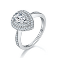 Jewelry wholesale Wholesale Moissanite D/VVS1 Pear Cut Three-Prong Vintage Pavé Engagement Ring – 18K White Gold Vermeil on 925 Silver, GRA Certified