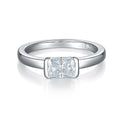 Jewelry wholesale Wholesale Moissanite  D/VVS1 Radiant Cut Channel-Set Solitaire Engagement Ring – 18K White Gold Vermeil on 925 Silver，GRA Certified