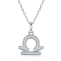 Jewelry wholesale Wholesale Moissanite 0.16 CT D/VVS1 Libra Necklace — Zodiac Symbol Pendant, 18 K White-Gold Vermeil (2.5 µm) on S925 Silver, 45 cm Chain Included, GRA Certified