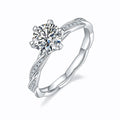 Jewelry wholesale Wholesale Moissanite 1CT D/VVS1 Round Cut Six-Prong Pavé Shoulder Engagement Ring – 18K White Gold Vermeil on 925 Silver, GRA Certified