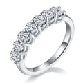 Jewelry wholesale Wholesale Moissanite D/VVS1 Oval-Cut Seven-Stone Half Eternity Ring – 925 Sterling Silver with 18K White Gold Vermeil, GRA Certified – Elegant Statement of Timeless Love