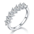 Jewelry wholesale Wholesale Moissanite D/VVS1 Pear Cut Seven-Stone Half Eternity Ring – 925 Sterling Silver with 18K White Gold Vermeil, GRA Certified – Elegant Luxury
