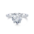 Jewelry wholesale Wholesale Moissanite D/VVS1 Heart Cut Four-Prong Solitaire Pavé Shoulder Engagement Ring – 18K White Gold Vermeil on 925 Silver, GRA Certified