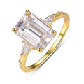 Jewelry wholesale Emerald Cut Moissanite Engagement Ring – D Color VVS, 18K Gold on S925