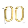 Jewelry wholesale Oval Hoop Earrings Stainless Steel 18K Gold Plated Minimalist Wholesale Jewelry