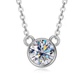 Jewelry wholesale 1.0 CTW · D/VVS1 Round Moissanite Bezel Solitaire Necklace — Double-Loop Bubble, 18 K Yellow- or White-Gold Vermeil on 925 Silver, 40 + 5 cm